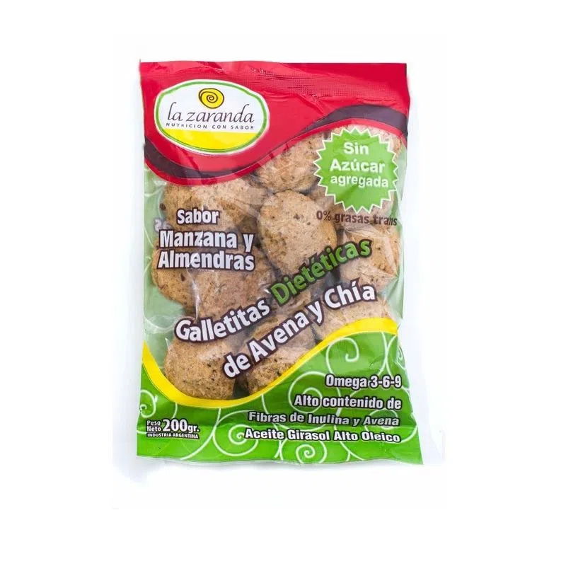 Galletitas de Manzana y Almendras Sin Azúcar x 200gr LA ZARANDA