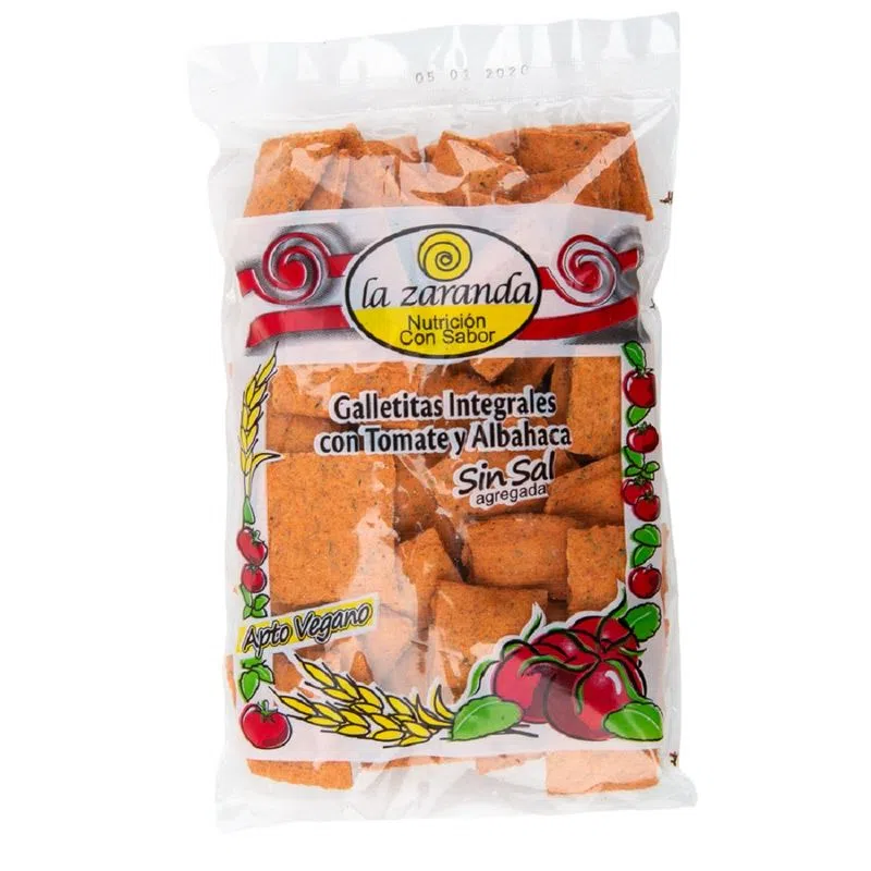 Galletitas de integrales Tomate y Albahaca Sin Sal x 200gr LA ZARANDA