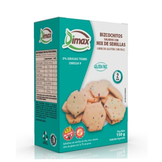 Bizcochitos Salados con Semillas Sin TACC Dimax x 200gr