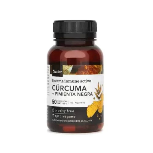 Cúrcuma + Pimienta Negra x 50 cápsulas NATIER