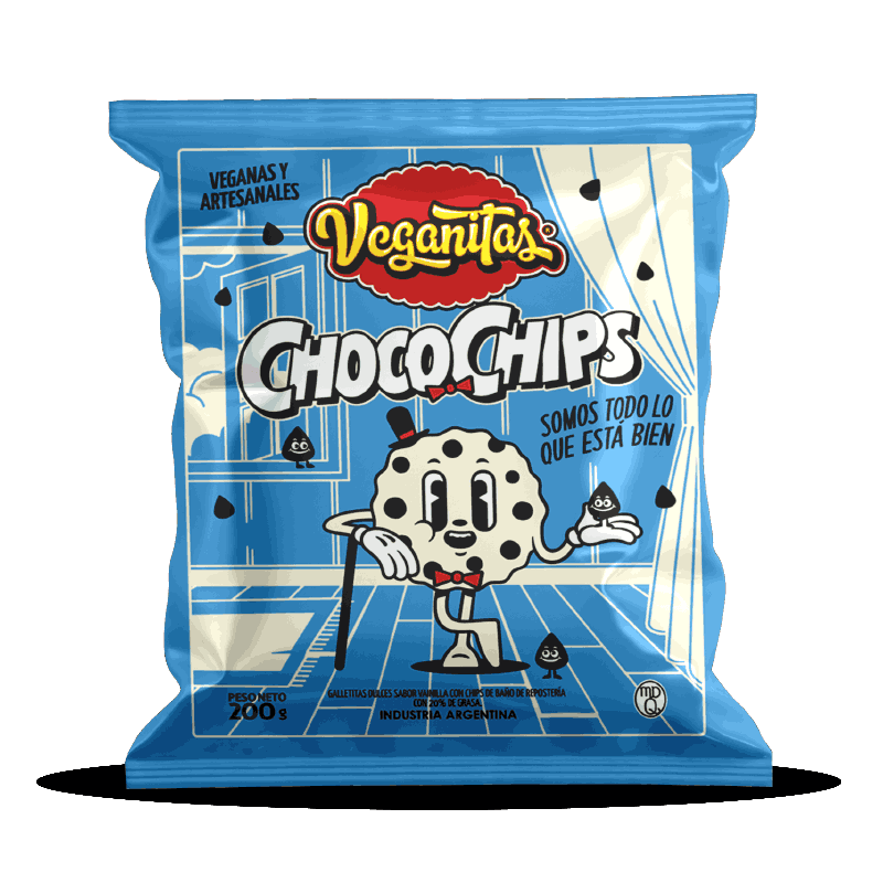 Choco Chips Galletitas de Vainilla con chips x 200 Grs VEGANITAS