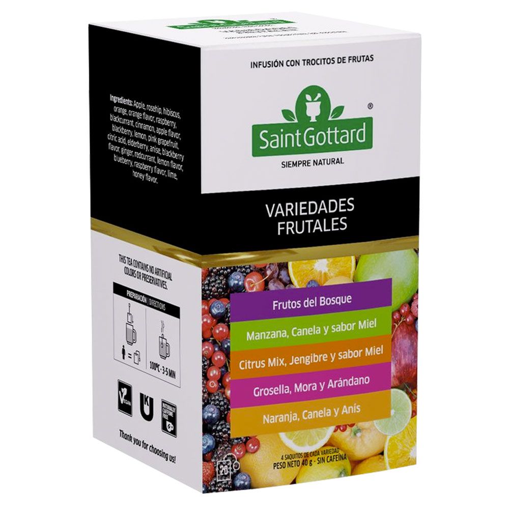 Té Variedades Frutales x 20 saquitos SAINT GOTTARD