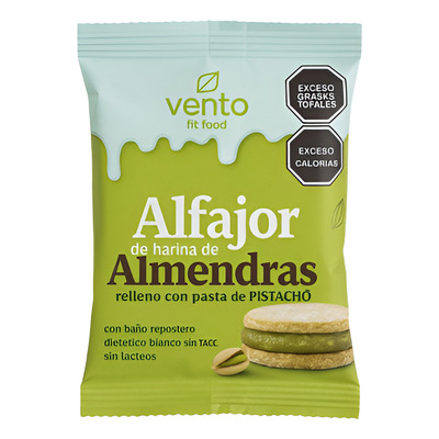 Alfajores de Almendras Relleno con Pasta de Pistacho Vento Fit