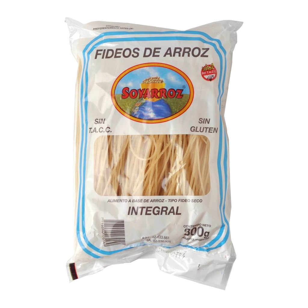 Fideos De Arroz Integral Sin TACC Soyarroz x 300gr