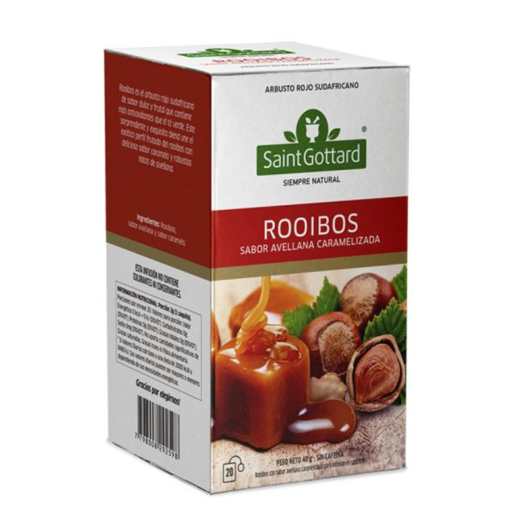 Té Rooibos Sabor Avellana Caramelizada x 20 saquitos SAINT GOTTARD