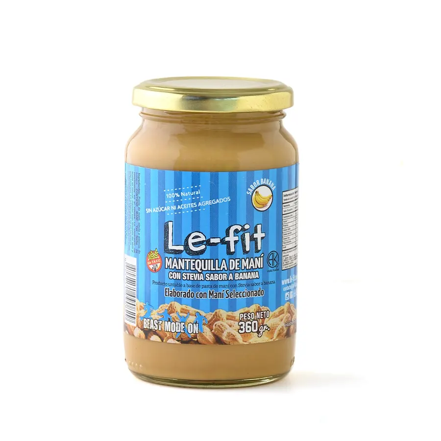Mantequilla de Maní Sabor Banana x 380 Gr (Le-Fit)