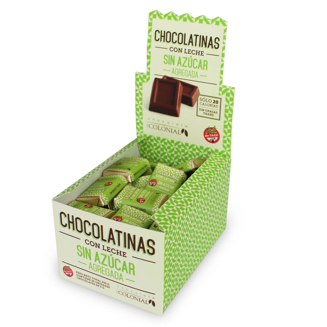 Chocolatinas con Leche Sin Azúcar Agregada x 5gr COLONIAL