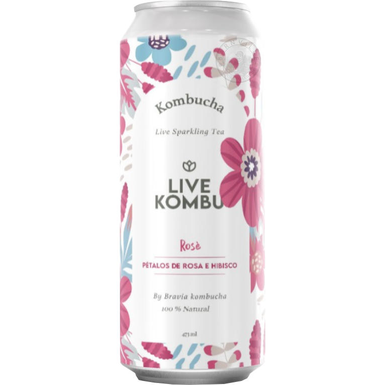 Kombucha Hibiscus Live Kombu x 354 ml