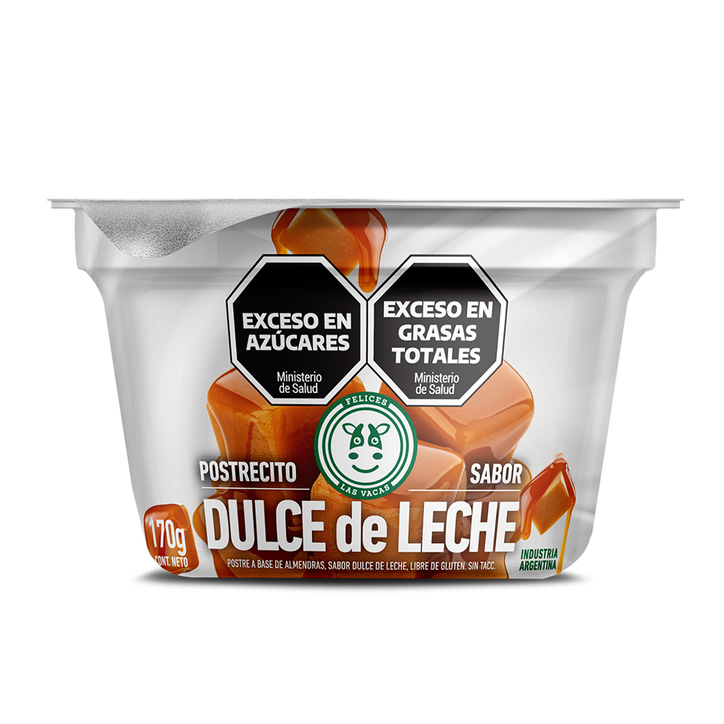 Postrecito Vegano Sin Tacc sabor Dulce de Leche Felices las Vacas x 170gr