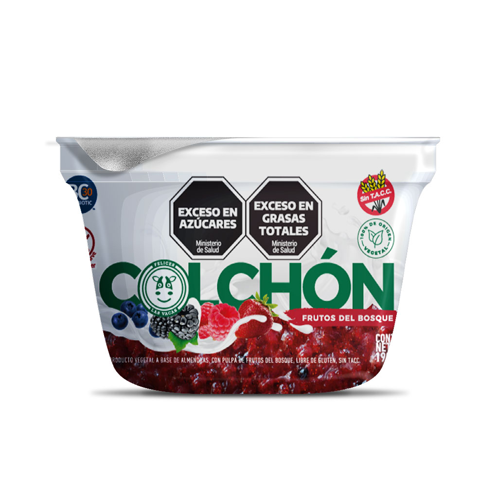 Yogur Vegano Sin Tacc Colchón de Frutos del Bosque Felices las Vacas x 190gr