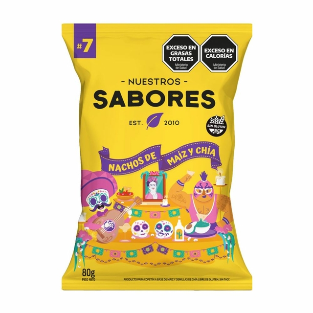 Nachos de Maiz y Chia x 80gr Nuestros Sabores