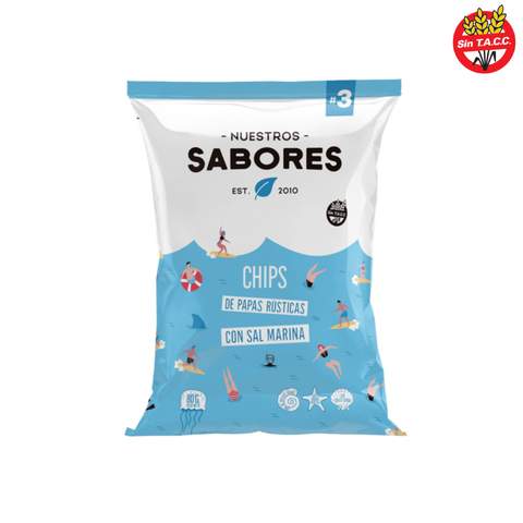 Chips de Papas Sin Tacc con Sal de Mar Nuestros Sabores x 65gr