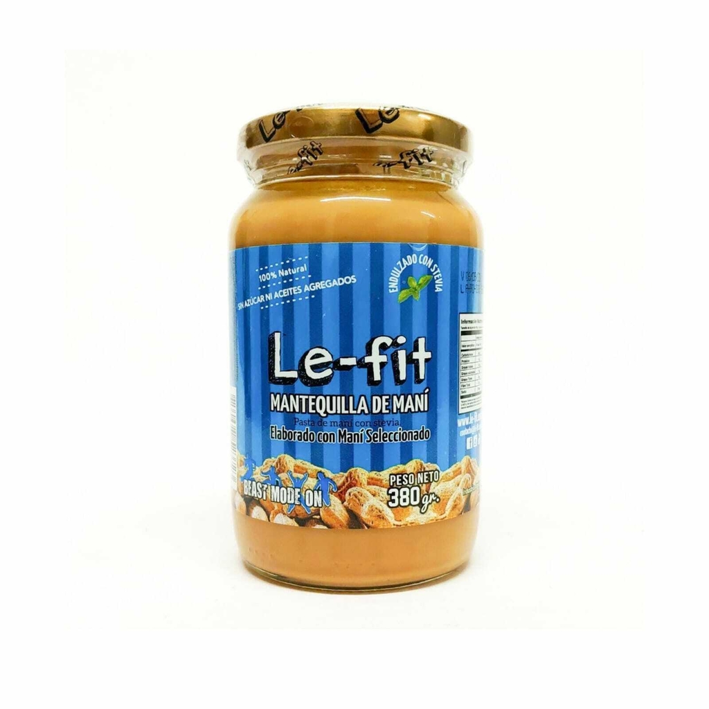 Mantequilla de Maní Sabor Dulce C/stevia x 380 Gr (Le-Fit)