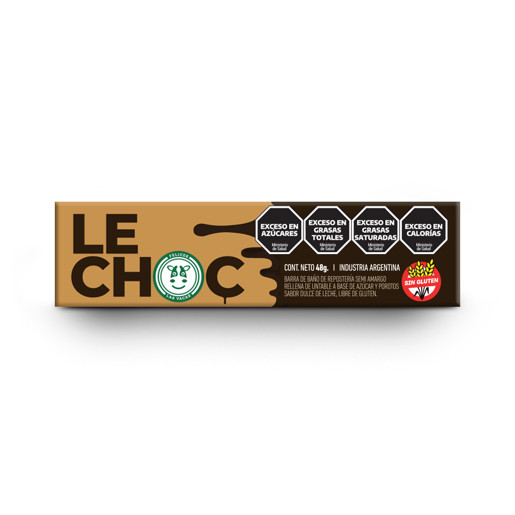 Chocolate semiâ€“amargo relleno de Dulce de Amendras x 48gr FELICES LAS VACAS