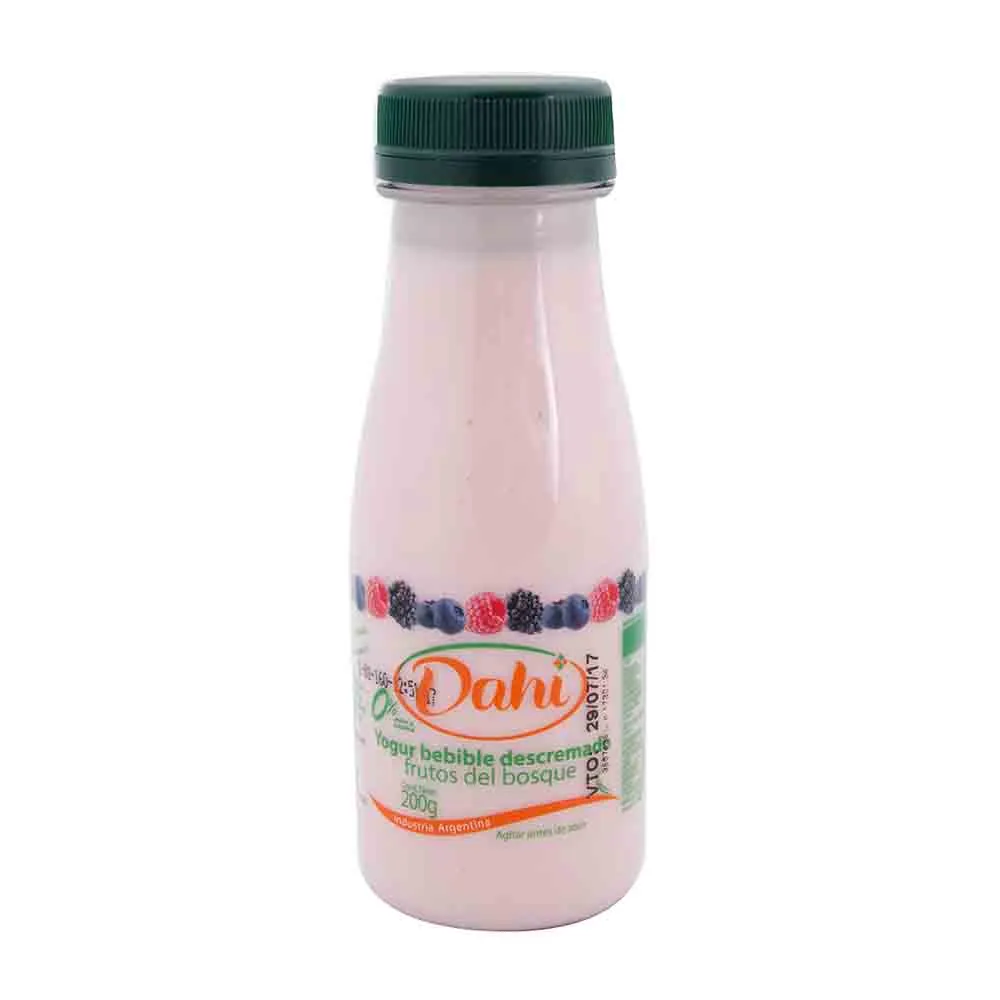 Yogurt Bebible Descremado Frutos de Bosque x 200 Gr (Dahi)