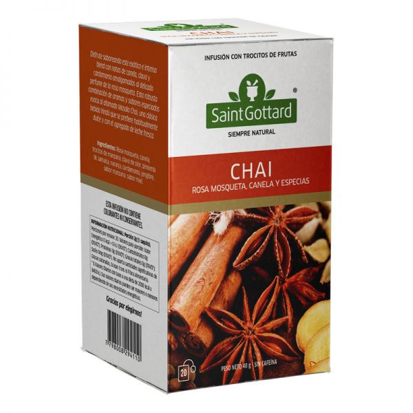 Té Chai Rosa Mosqueta Canela Y Especias x 20 saquitos SAINT GOTTARD