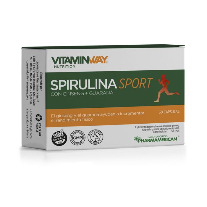Spirulina Sport x 30 cápsulas PHARMAMERICAN VITAMIN WAY