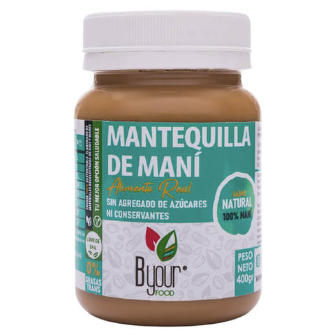 Mantequilla Natural 100% solo Maní x 400 Gr (Byour Food)