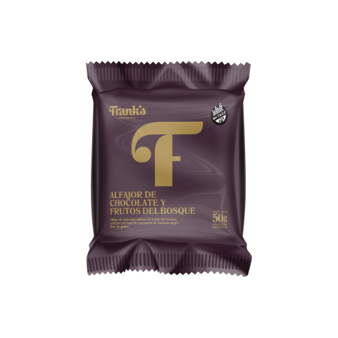 Alfajor de chocolate y frutos del bosque sin TACC x 50 Gr (Franks)