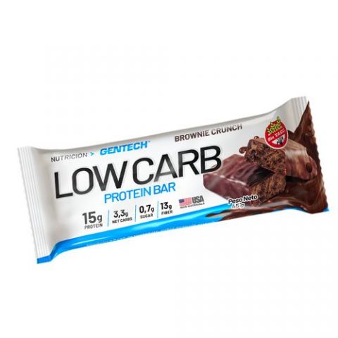 Barra proteica sabor Brownie Crunch Low Carb Gentech x 45gr