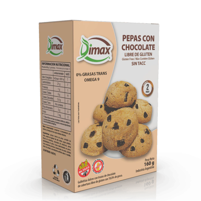 Pepas de Chocolate Sin TACC – Dimax x 200gr