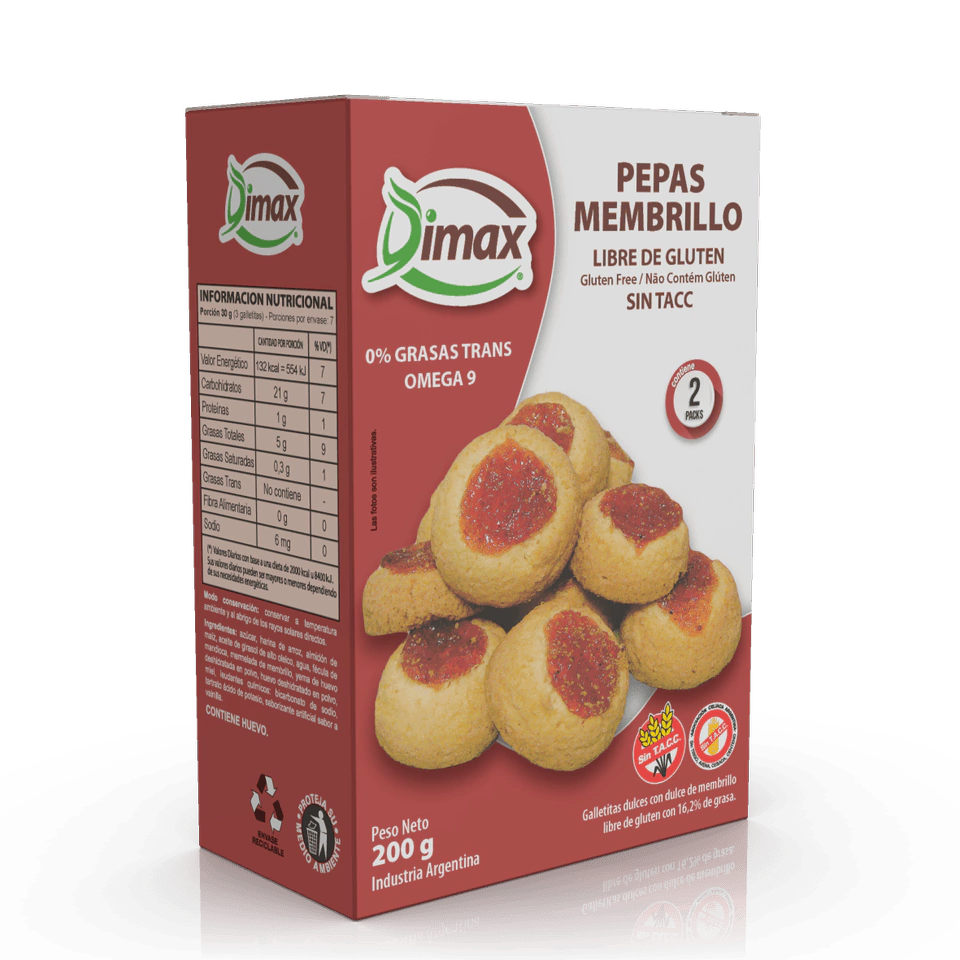 Pepas de Membrillo Sin TACC – Dimax x 200gr