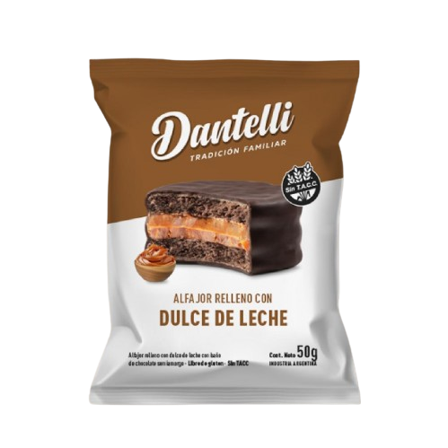 Alfajor Relleno de Dulce de Leche x 50 gr Dantelli