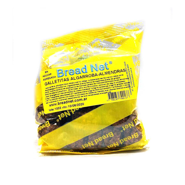Galletitas de Algarroba y Almendras Sin Azúcar x 200gr BREAD NET