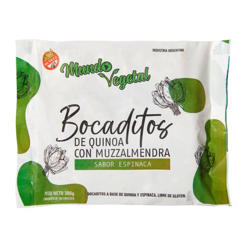 6 Bocaditos de quinoa con Espinaca y Muzzalmendra x 340 Gr (Mundo Vegetal)