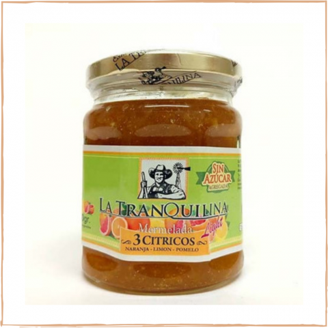Mermelada con stevia sabor 3 Cítricos x 330 Gr (La Tranquilina)