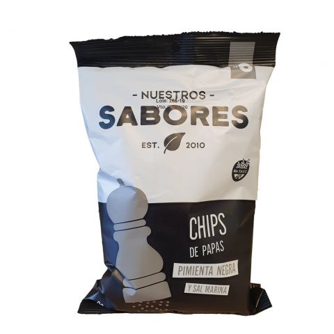 Chips de papas con pimienta y sal marina x 80 Gr (Nuestros Sabores)