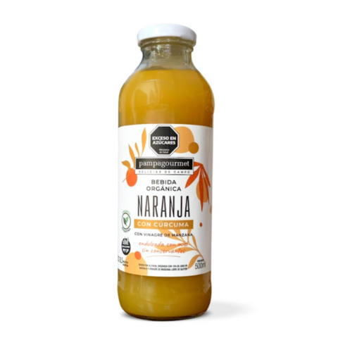 Bebida organica de Naranja, Curcuma y Vinagre de manzana x500ml PAMPAGOURMET