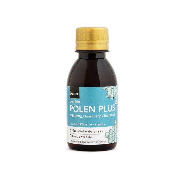 Polen Plus Concentrado + Vitamina C + Ginseng + Guaraná 125cm NATIER