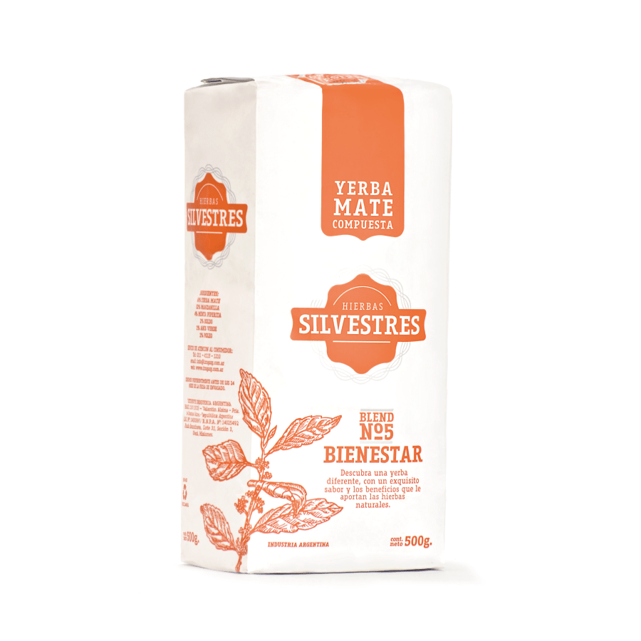 Yerba Mate Compuesta Blend N°5 Bienestar Silvestres x 500gr